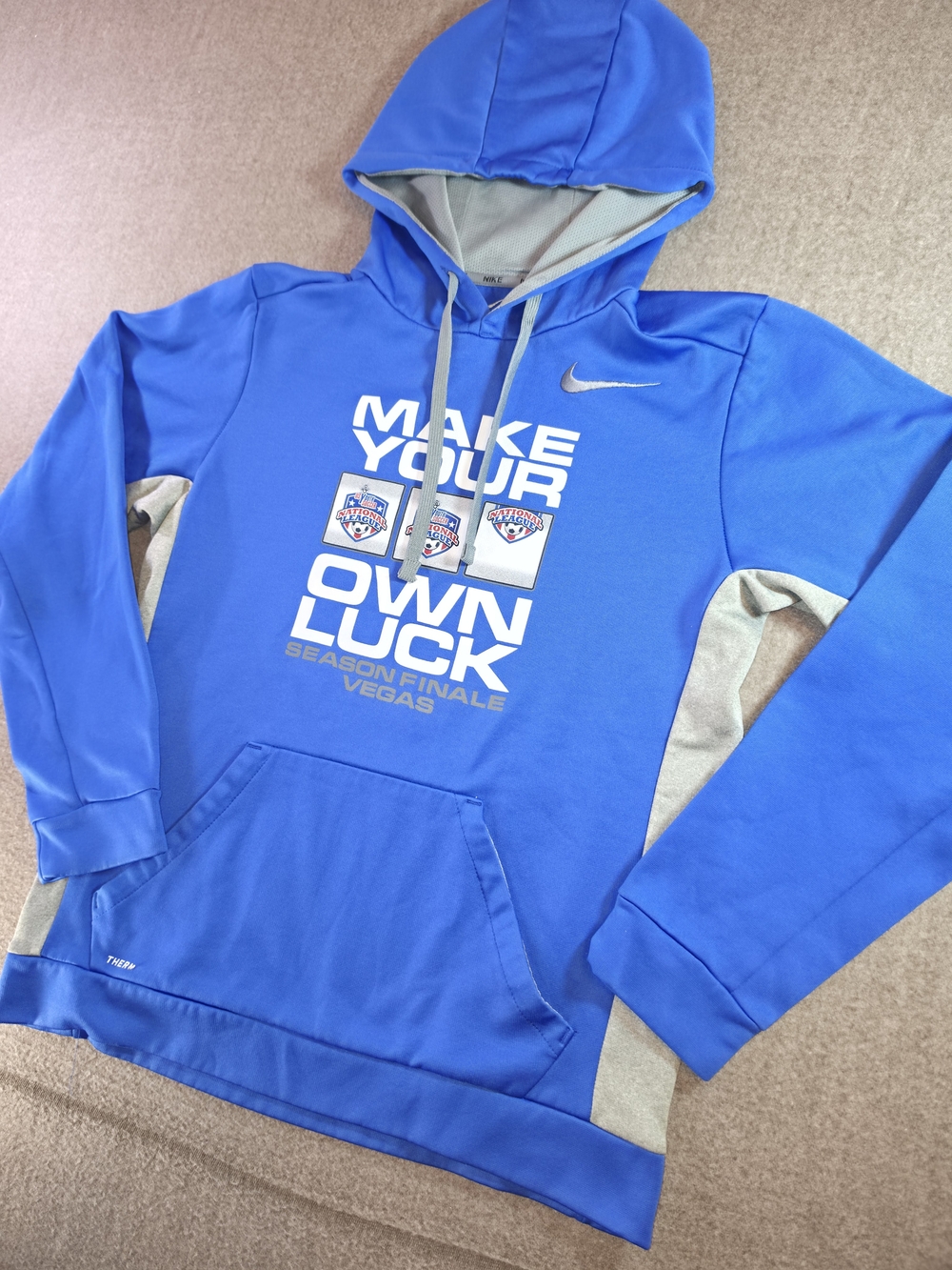 Nike Youth Soccer Hoodir Royal Blue & Gray | Therma-Fit | VEGAS | Youth Small